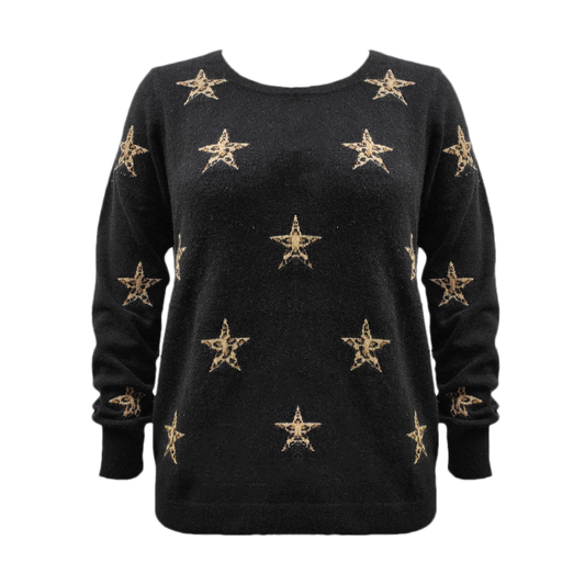 Cashmere star print round neck shirt