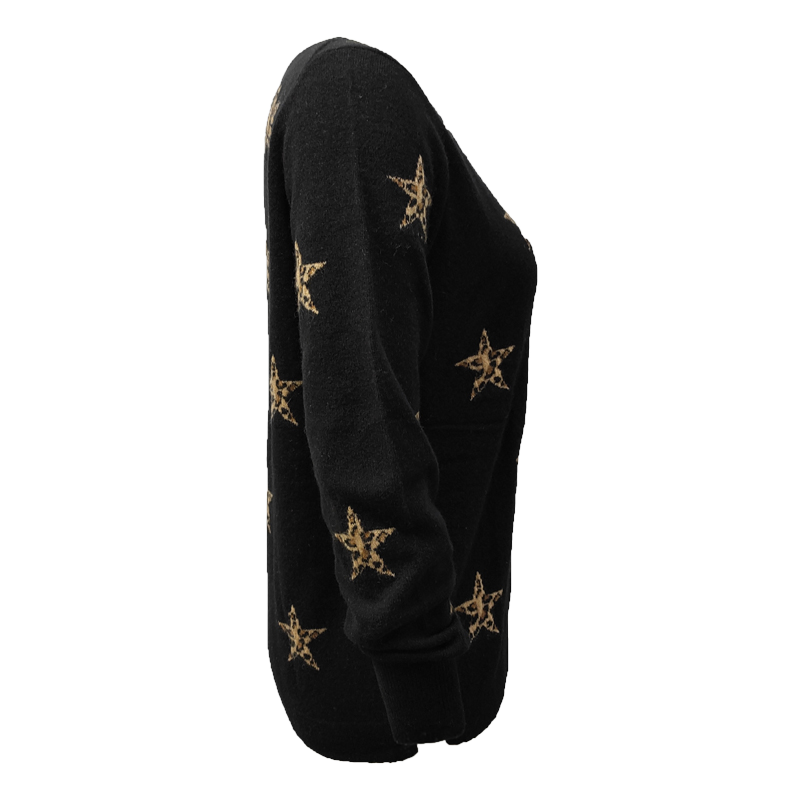 Cashmere star print round neck shirt