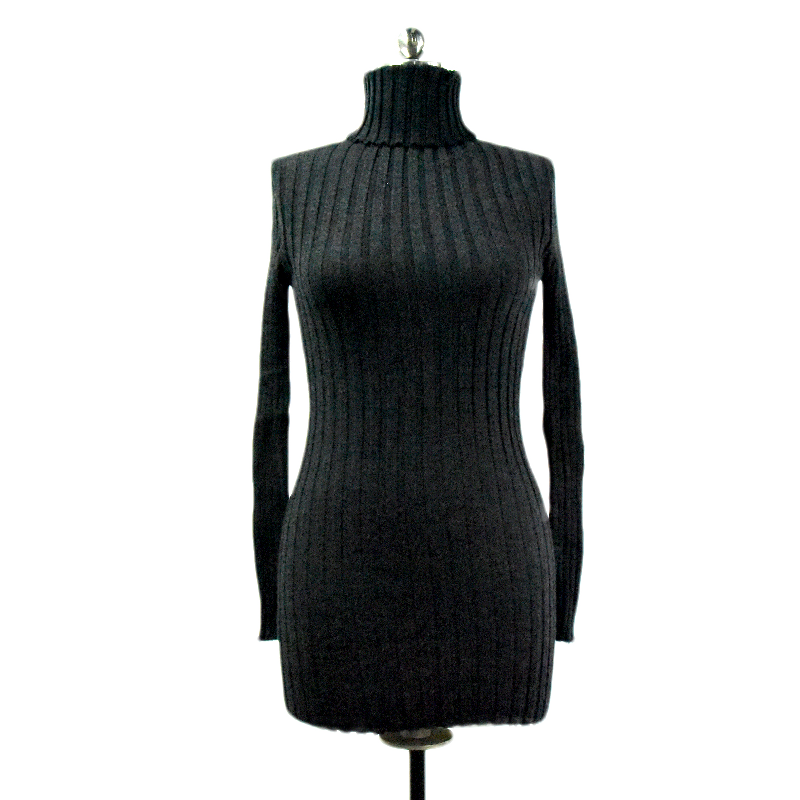 Pit-striped turtleneck cashmere sweater