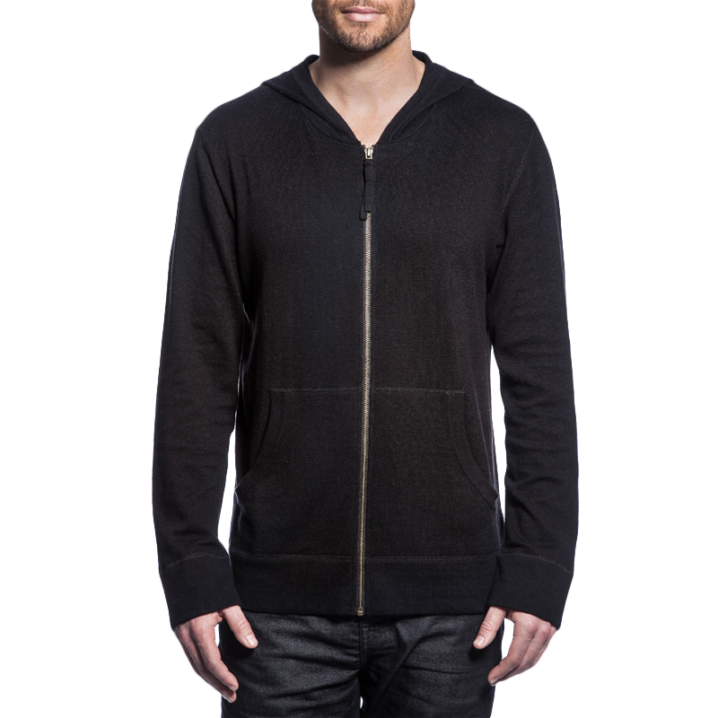 Unisex long sleeve knit cashmere zipper hoodie