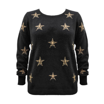 Cashmere star print round neck shirt