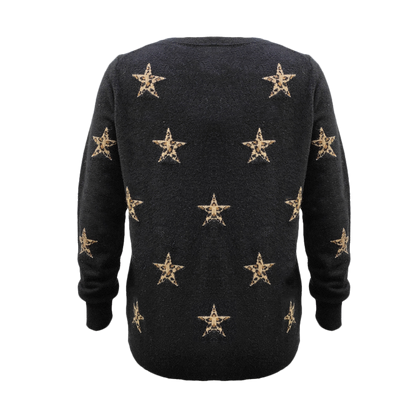 Cashmere star print round neck shirt