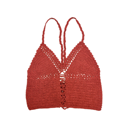 Red Halter Crochet Sexy Women's Tank Top